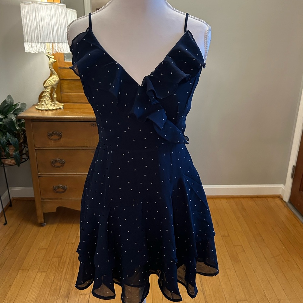 Japna Navy Blue Chiffon Romper Size Small